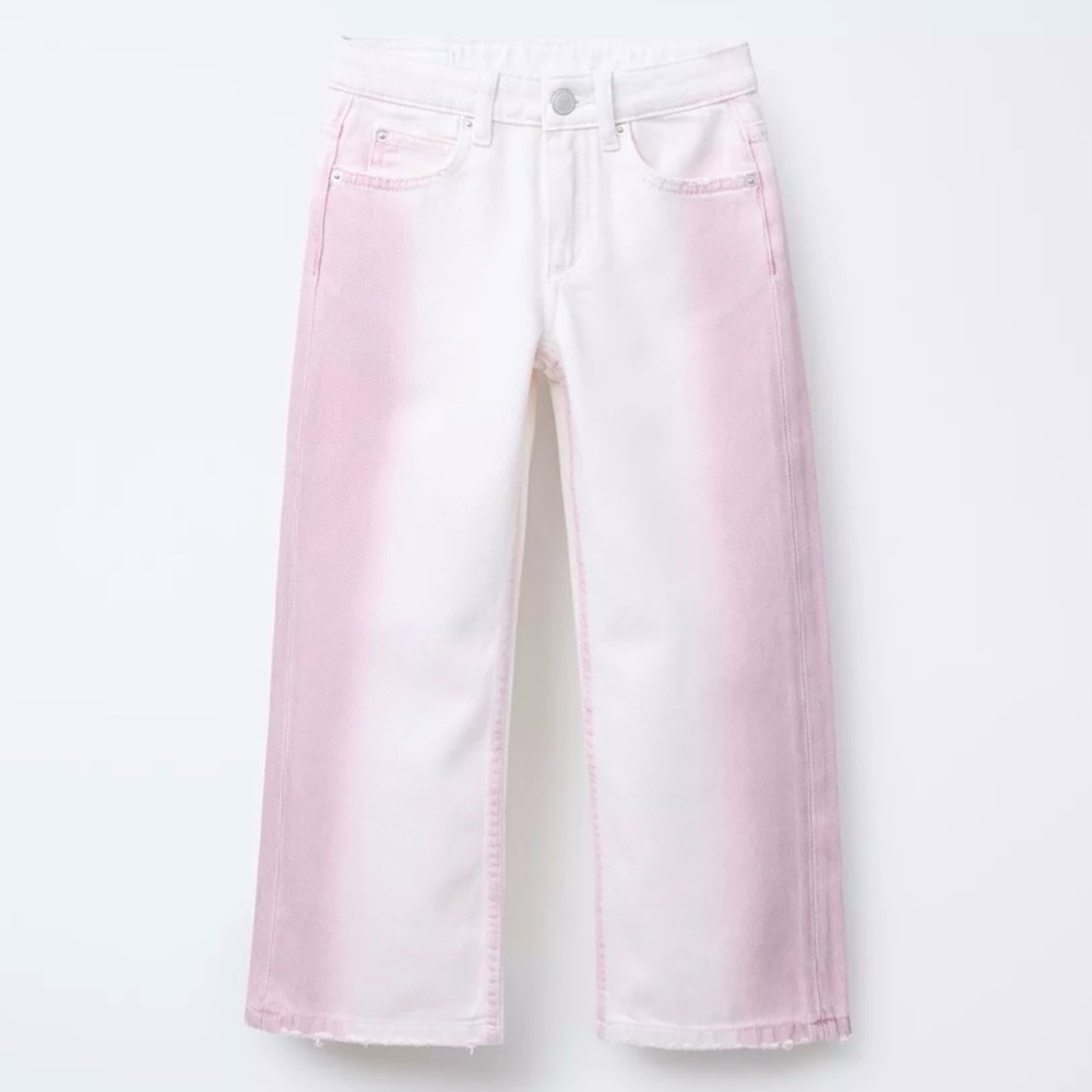 NWOT Zara Tie Die Wide Leg Jeans - Size: 8-9 years